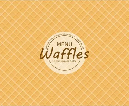 Waffles pattern background Vector. Vintage realistic textures Stock Illustration