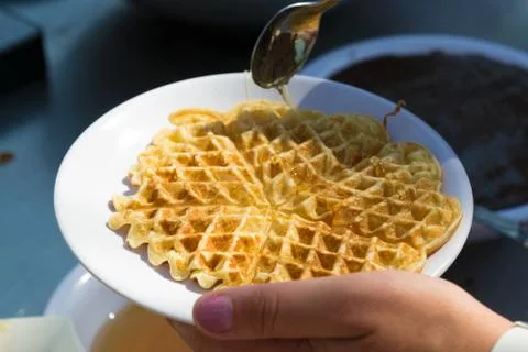 Waffles on a plate Stock Photos