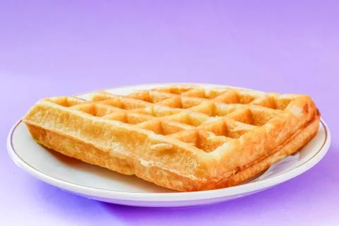 Waffles with red berries Stock Photos