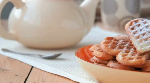 Waffles in the shape of heart Stock-Footage 59174059