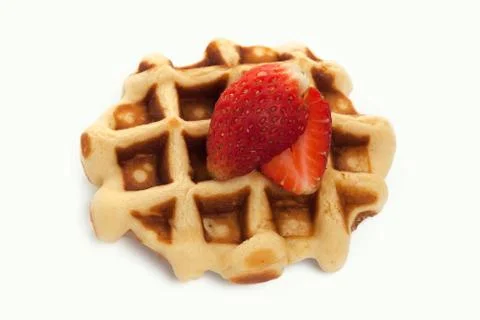 Waffles with strawberry Stock Photos