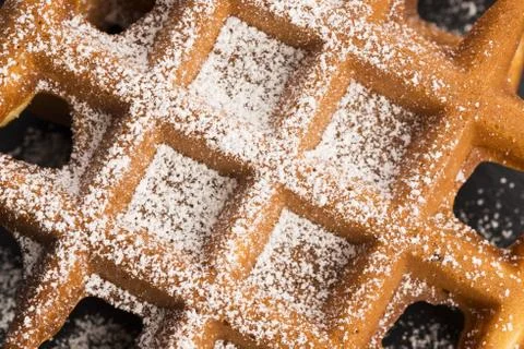 Waffles with sugar Stock Photos