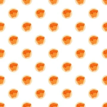 Waffles with syrup create a sweet seamless pattern Stock Illustration