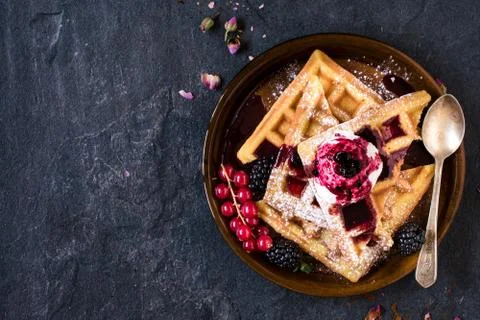 Waffles time Stock Photos