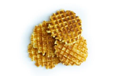 Waffles on a white background close up Stock Photos