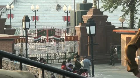 Wagah Border Stock Footage 11239441