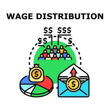 Wage distribution concept visualizing income and payment equity Stock Illustration