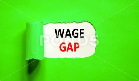 Photograph: Wage gap symbol. Concept words Wage gap on beautiful white ...