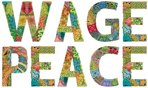 WAGE PEACE. Vector zentangle object for decoration Stock Illustration