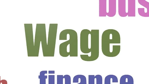 Wage Word Cloud Animated Isolated On White Stock Footage 107208808
