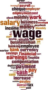 Wage word cloud Stock Illustration