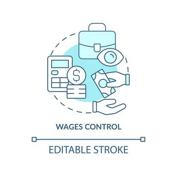 Wages control turquoise concept icon Stock Illustration