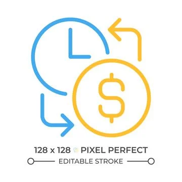 Wages two color line icon Stock Illustration