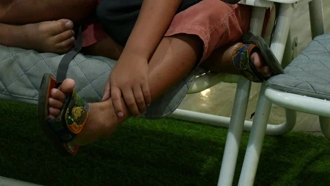 Wagging Foot Stock Footage 108264497