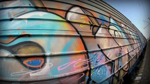 Waggon plus Graffiti Original 1 Video stock 75186319