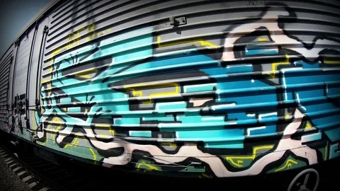 Waggon plus Graffiti Original  4 Stockbeeldmateriaal 75186218