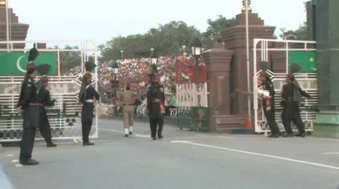 Wagha Border Closing Ceremony Video stock 8997528