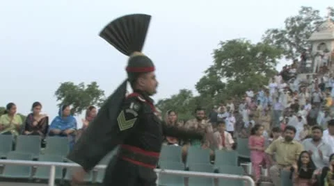 Wagha Border Closing Ceremony Video stock 8997537