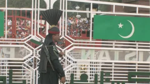Wagha Border Closing Ceremony Stock-Footage 8997540