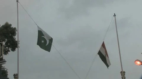 Wagha Border Closing Ceremony Stock Footage 8997727