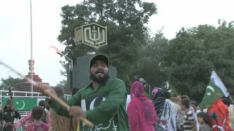 Wagha Border Closing Ceremony Stock Footage 8997795