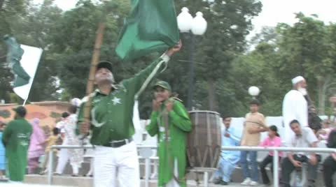 Wagha Border Closing Ceremony Stock Footage 8997796