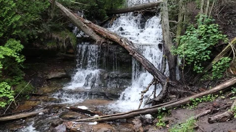 Wagner falls in Munising Michigan Stock Footage 248089544