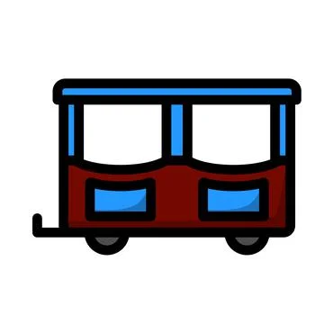 Wagon Of Children Train Icon Stock Illustration