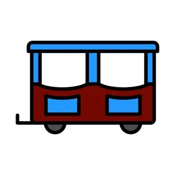 Wagon Of Children Train Icon Stock Illustration