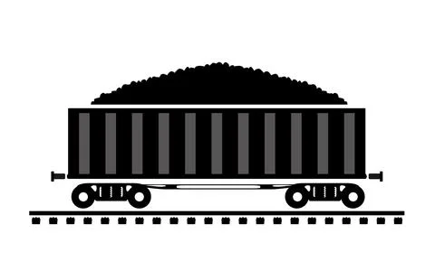 Wagon with coal on a white isolated background. Stock Illustration