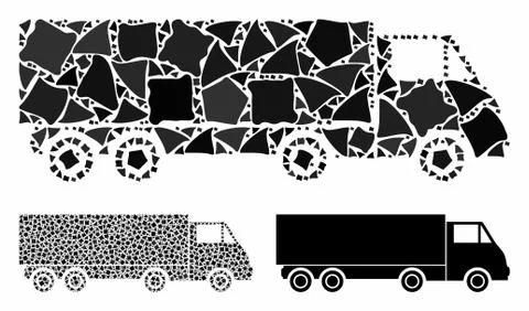 Wagon Composition Icon of Rugged Elements 스톡 일러스트