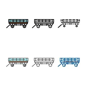 Wagon farm color icon vector forms Stock Illustration