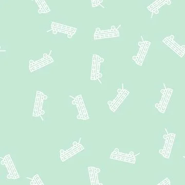 Wagon farm line seamless pattern Stock Illustration