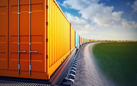 Wagon of freight train Stock Illustration