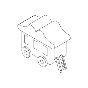 Wagon icon, isometric 3d style Stock Illustration