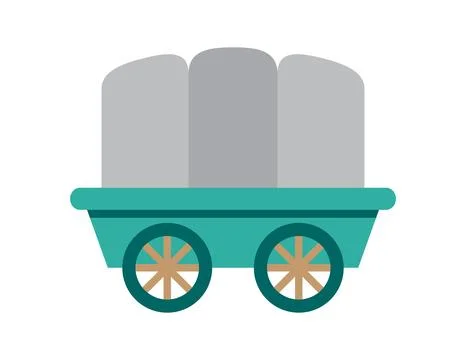 Wagon illustration for coloring book template, wagon wheel for kid workshee.. Stock Illustration