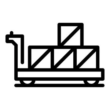 Wagon parcel icon outline vector. Cargo industry イラスト素材