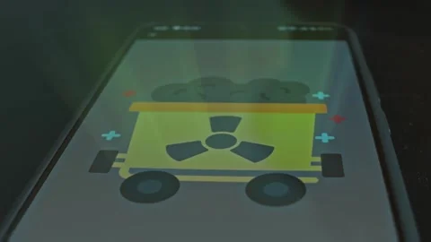 Wagon with radioactive substance, graphic presentation Vídeo Stock 304523205