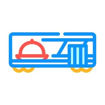 Wagon restaurant color icon vector illustration Illustrazione stock