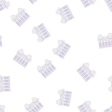 Wagon trailer glyph seamless pattern Stock Illustration