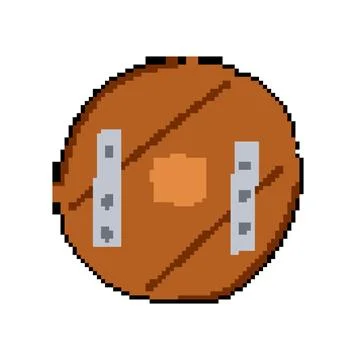 Wagon wheel ancient pixel art vector illustration Stock Illustration
