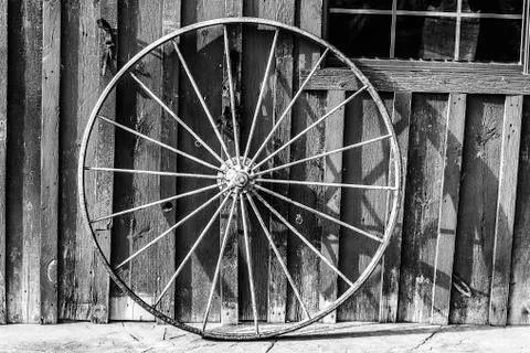 Wagon wheel background Stock Photos