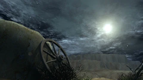 Wagon Wheel on deserted planet Stock-Footage 25845604