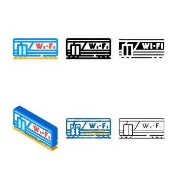 Wagon with wifi color icon vector modern 库存插图