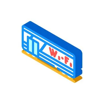 Wagon with wifi isometric icon vector illustration Illustrazione stock