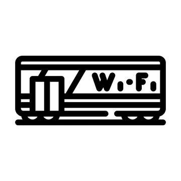 Wagon with wifi line icon vector illustration Illustrazione stock