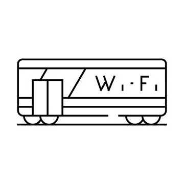 Wagon with wifi line icon vector illustration Illustrazione stock