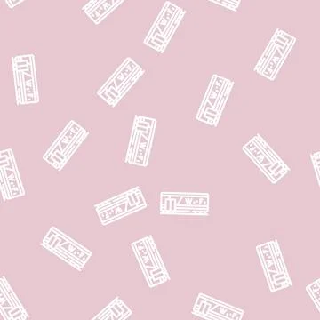 Wagon with wifi line vector seamless pattern Stock Illustration