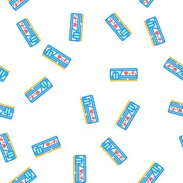Wagon with wifi vector seamless pattern Stock Illustration