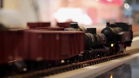 The wagons are moving by rail side view Stock Footage 269143848